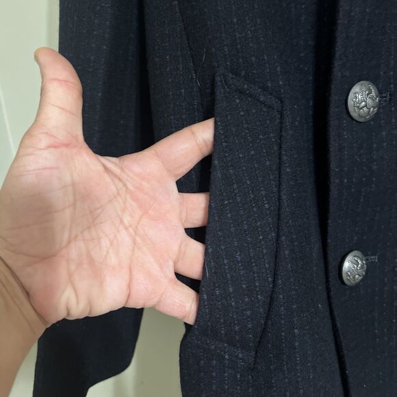 TALLIA Navy Wool Blend Coat Young Men's Size M 12-14 . MSRP $195. NWT - Picture 6 of 12